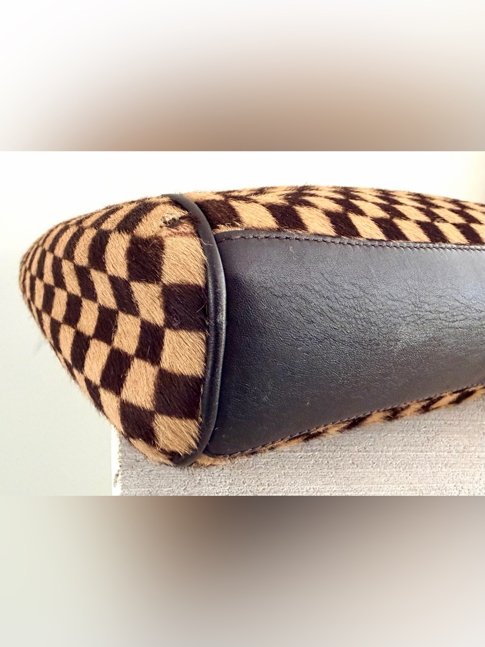 LOUIS VUITTON Damier Sauvage Lion M92131 Calf Hair Handbag Rare - Picture 10 of 16